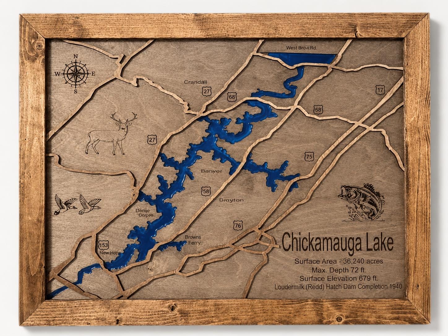 Custom Epoxy Lake Map, Personalized Wood and Resin Map, Custom Lake Wall  Art 3D Lake House Decor, Anniversary or Fishing Gift