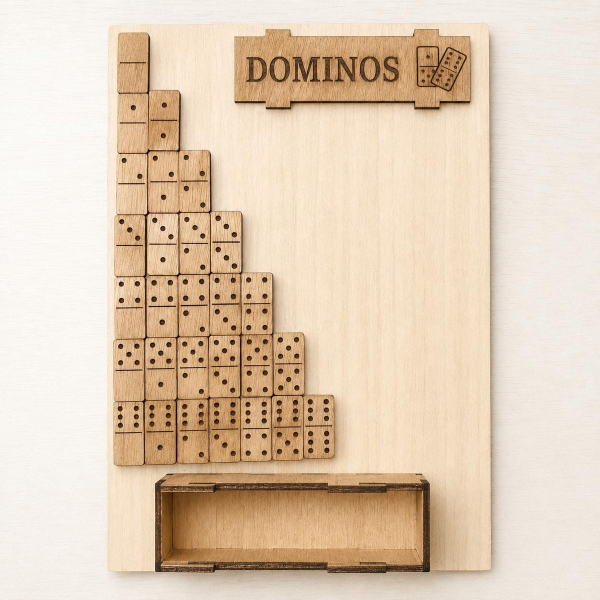 Handmade Wooden Dominoes Game Set with Storage Box, Family Game Night Gift, Classic Tabletop Game, Wooden Domino Set