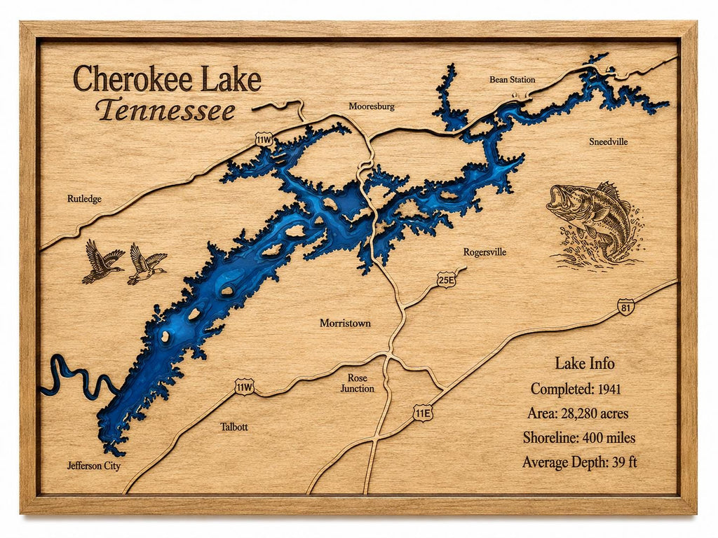 Custom Epoxy Lake Map, Personalized Wood and Resin Map, Custom Lake Wall  Art 3D Lake House Decor, Anniversary or Fishing Gift