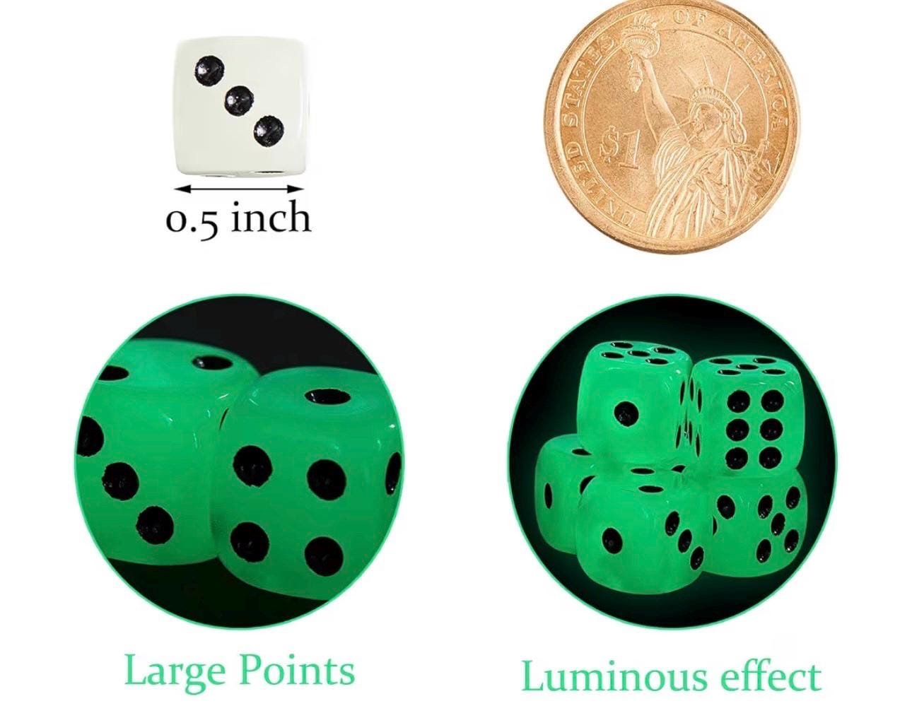 Glow in the Dark Dice add to your Game Night, Farkle Board Set,