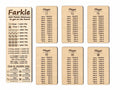 Farkle Score Card Board Set | Wooden Score Cards for 6 Players | Laser Engraved Score Keeper | Family Dice Game Gift | Handmade